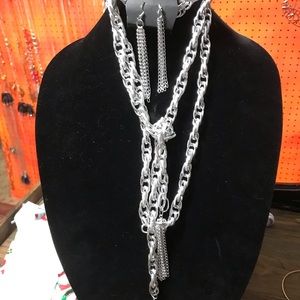 Beautiful silver scarf necklace